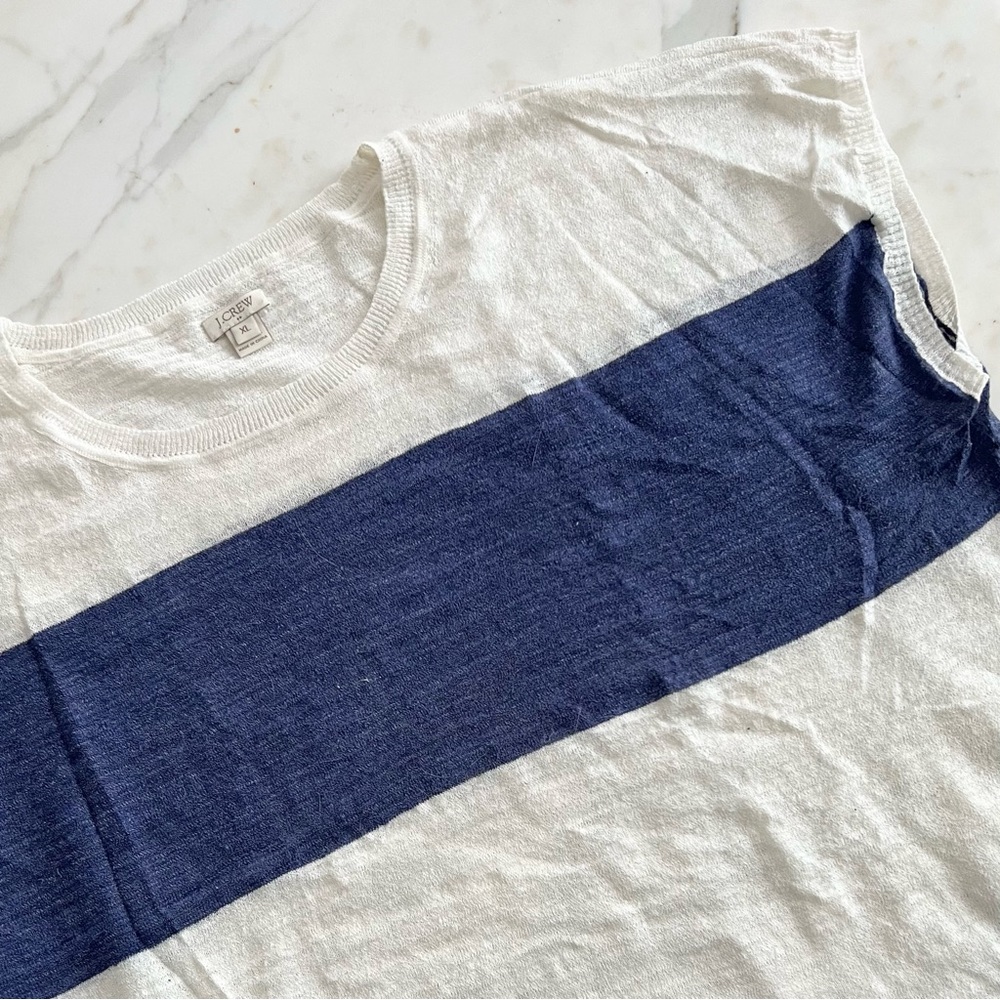 Jcrew blue stripe summer sweater, size XL